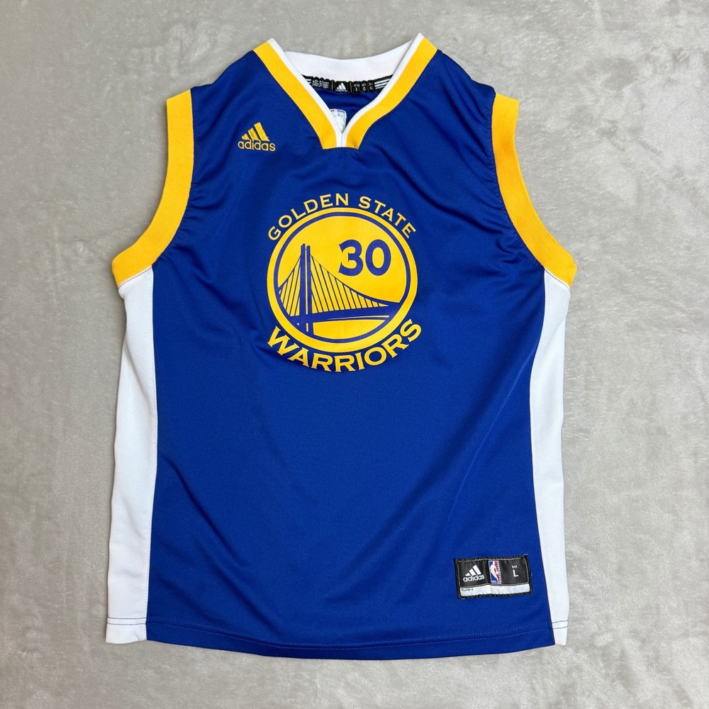 Adidas Stephen Curry Golden State Warriors Jersey Youth Large 14-16 30 NBA EUC